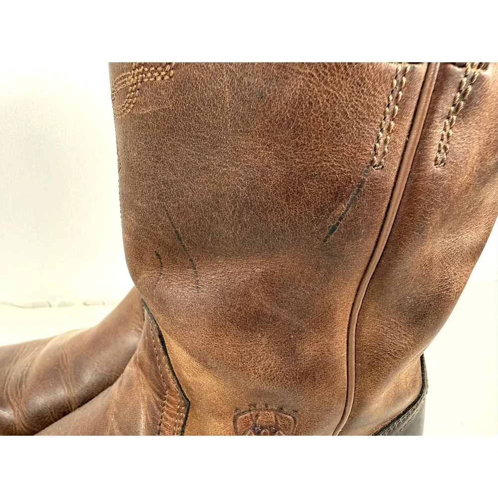 Ariat Men's US 12D Brown Leather Western Cowboy Boots Pull On Style 10002284
